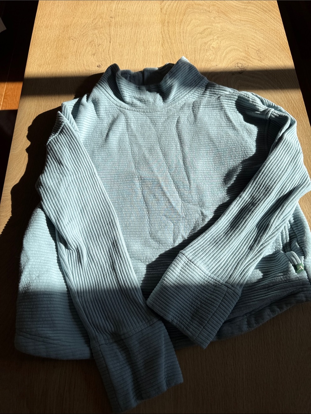 Orvis Pale Blue Ribbed Turtleneck Sweater